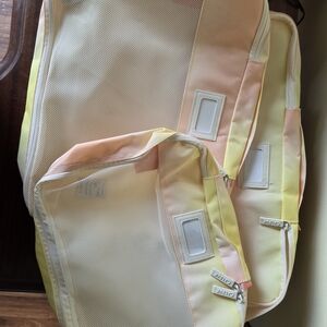 Calpak Pastel Yellow and Peach Packing Cubes Set